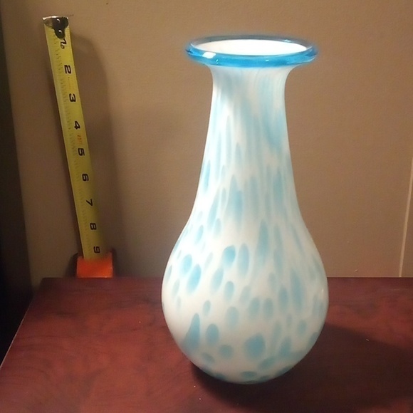 Other - Beautiful Hand Blown Blue & White Vase